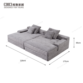 High Quality Modern Vacuum Sealed Packed Foam Living Room Furniture 3 Seater Plush Corduroy Sectional Couch Compressed Sofa