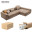 Modern Corner l Shape Boneless Vacuum Pack Frameless Foam Sponge Tufted Leather Living Room Couch Sectional Compressed Sofa