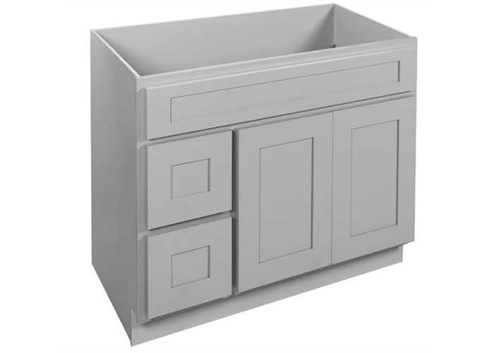 Gray Silver Wooden Kitchen Elegant Vanity Cabinet