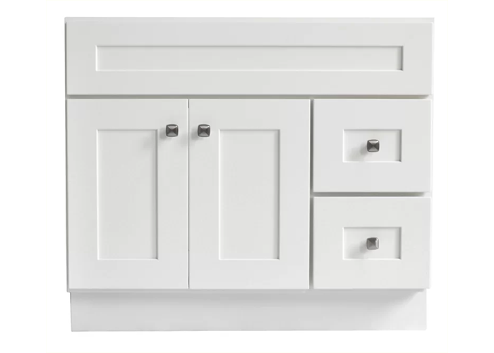 Hillcrest White All Wood Bathroom Contemporary Vanity Cabinet