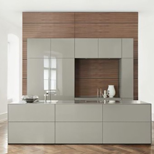 Lacquer Ash Simple Dark All Wood Kitchen Cabinet