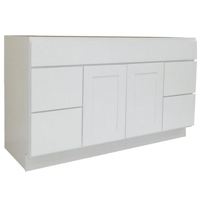 Alpine White Solid Wood Bathroom Modest Vanity Cabinet