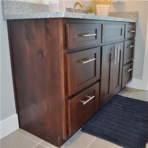 Mocha Maple Solid Wood Bathroom Shaker Vanity Cabinet