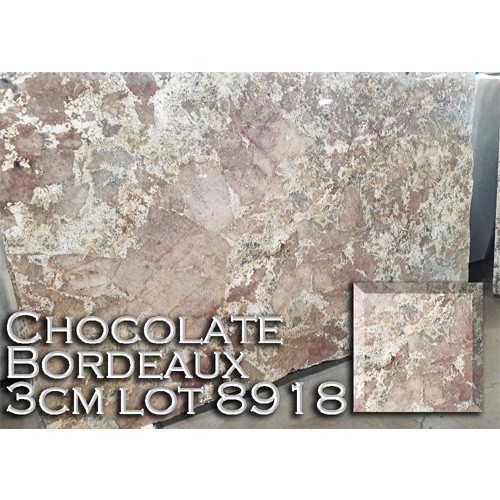 チョコレートボルドー花崗岩多色キッチンカウンターバニティトップ