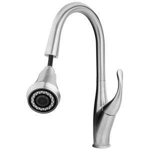 Brushed Nickel Premium Metal Pull-Down Kitchen Faucet