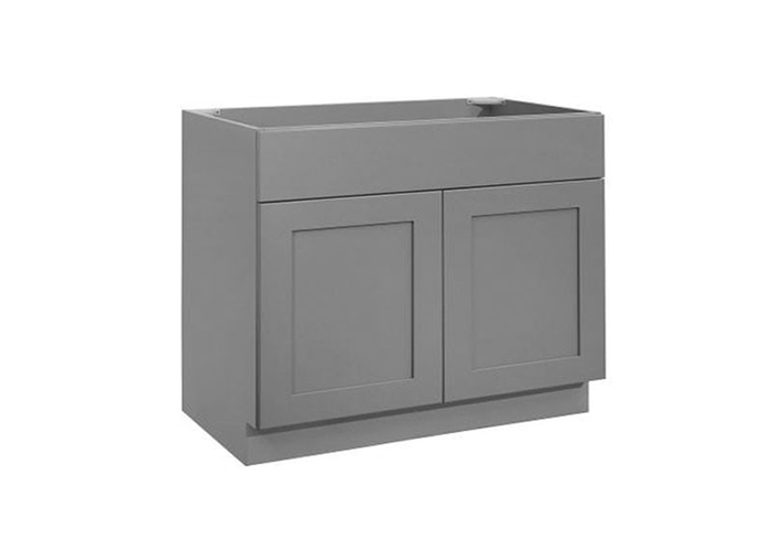 gray silver cabinet