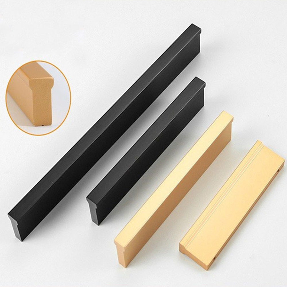Furniture Aluminium Accessories Black Wardrobe Drawer Kitchen Handle Hardware Black Cabinet Handles T Bar