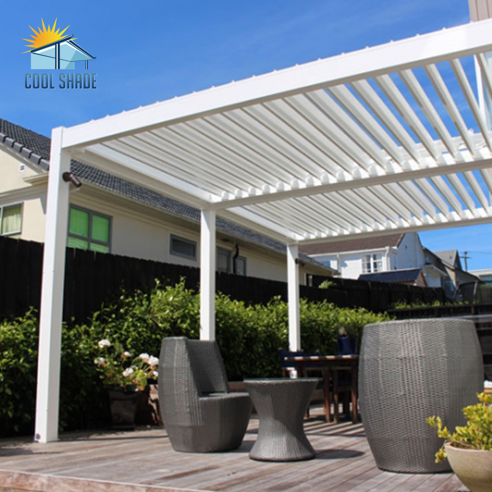 Cheap Outdoor Pergola Aluminum Waterproof Louver Roof System Kits Outdoor Gazebo Garden Bioclimatic Aluminium Pergola