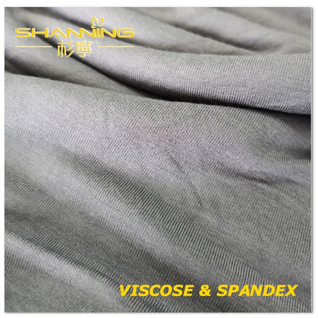 Țesătură tricotată din jerseu unic din viscoză și spandex