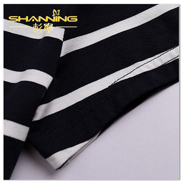 Siro Viscose Yarn Dyed Striped Single Jersey Tissu