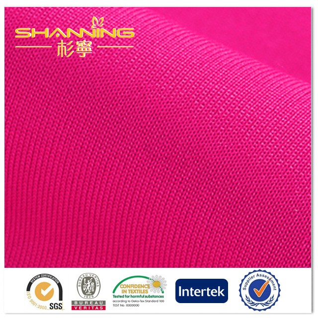 Dty Polyester Elastane Moisture Wicking Function Solid Micro Peach Jersey Fabric Clothing