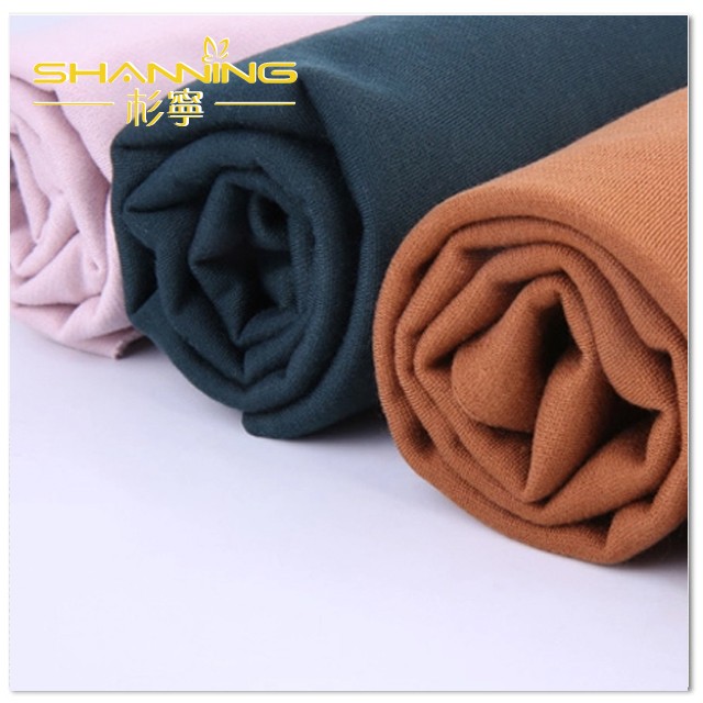 Micro Polyester Spandex Plain Dyed Heavy Knit Brushed Fleece Fabric