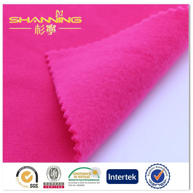 Polyester Rayon Plain Dyeing Heavy Brushed Fleece Fabric