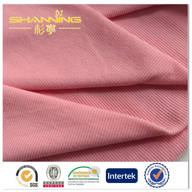 Китай 95% хлопок 5% спандекс эластичный ребристый трикотажный материал джерси ткань, производитель