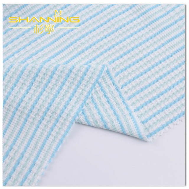 Stripes Knitting Cotton Fabric, Soft Cotton Knit Stretch Fabric