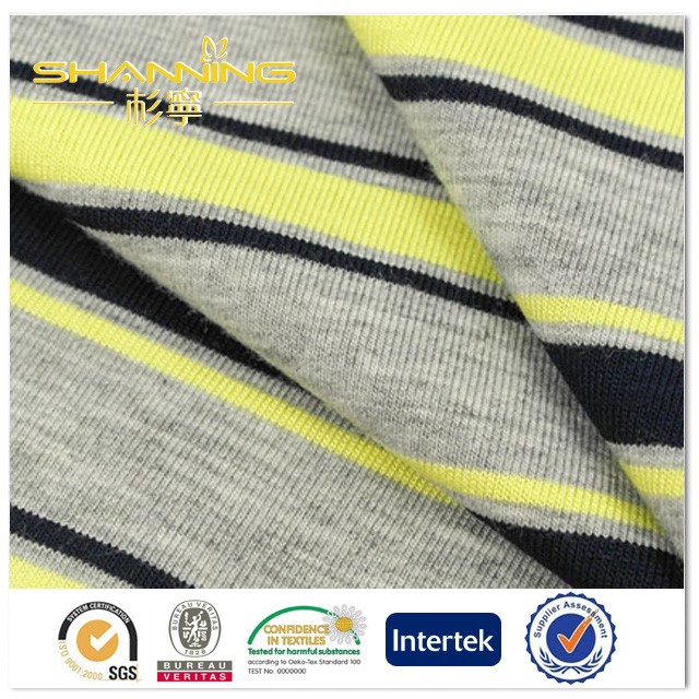 Wholesale Rayon Elastane Yarn Dyed Striped Knit Jersey Material Fabric