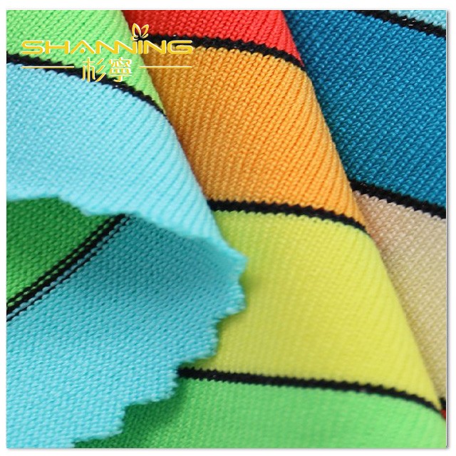 Supply 92% Polyester 8% Elastane Auto Stripe Yarn Dye Knit Jersey ...