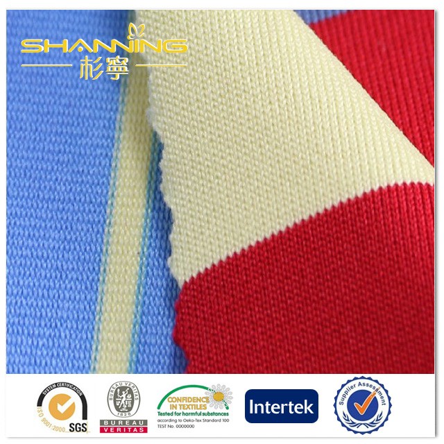 92% Polyester 8% Elastane Auto Stripe Yarn Dye Knit Jersey Fabric
