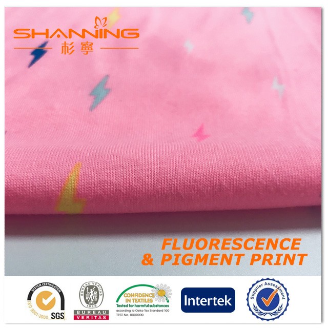50% Polyester 38% Cotton 12% Rayon Spandex Modern Custom Design Prints Jersey Fabric