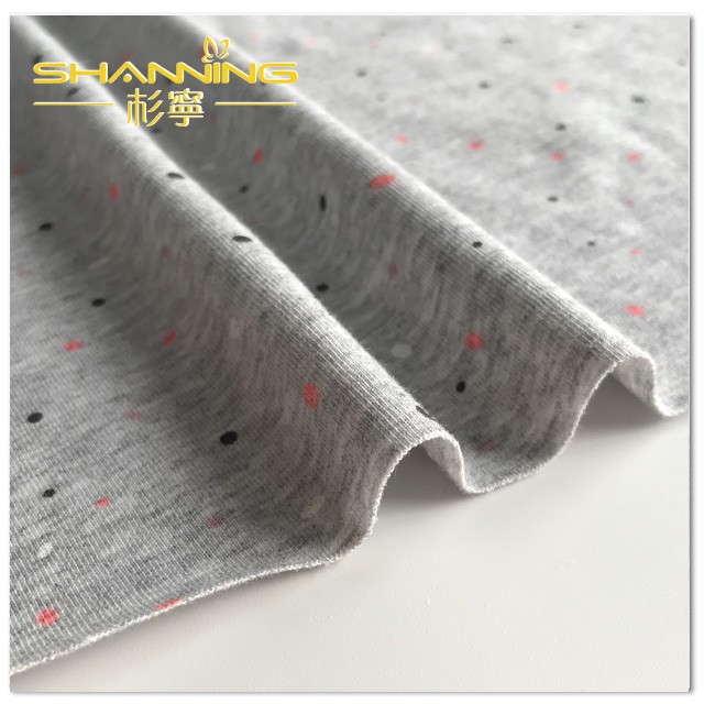 En ligne 65 % polyester 35 % coton jersey imprimé rotatif conception textile en tissu tricoté