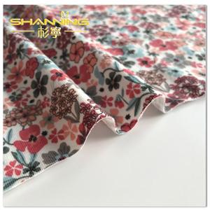 95% Cotton 5% Spandex Lycra All Over Reactive Print 1X1 Rib Fabric Material