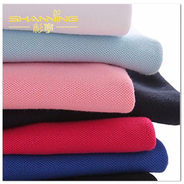 100% Cotton Solid Pique Knit Fabric For Polo Shirts