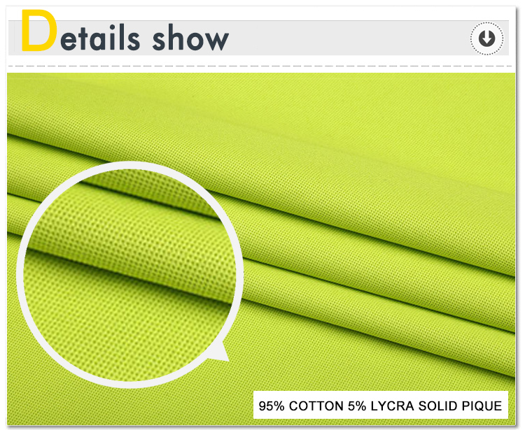 95%Cotton 5%Spandex Pique Fabric for Polo Shirt - China Pique