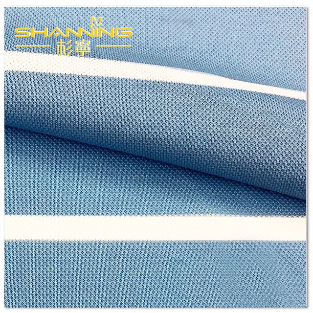 60% Modal 40% Polyester Yarn Dyed Stripe Pique Knit Polo Fabric Wich Cheap Price