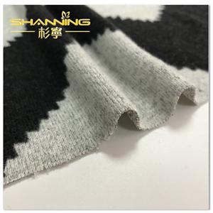 Tissu de chandail de conceptions de mode d'impression côtelée de spandex de polyester de viscose