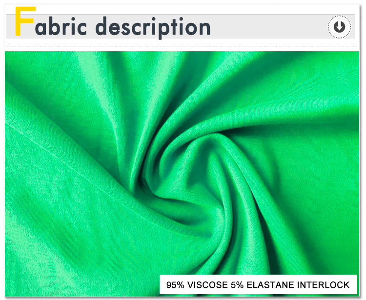 Supply Viscose Elastane Four Way Stretch Interlock Jersey Fabric