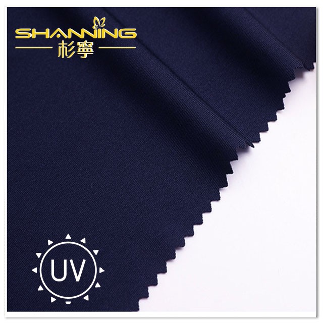 Polyester Elastane Uv Resistant Solid Dyed Knit Fabric For Upf Clothing