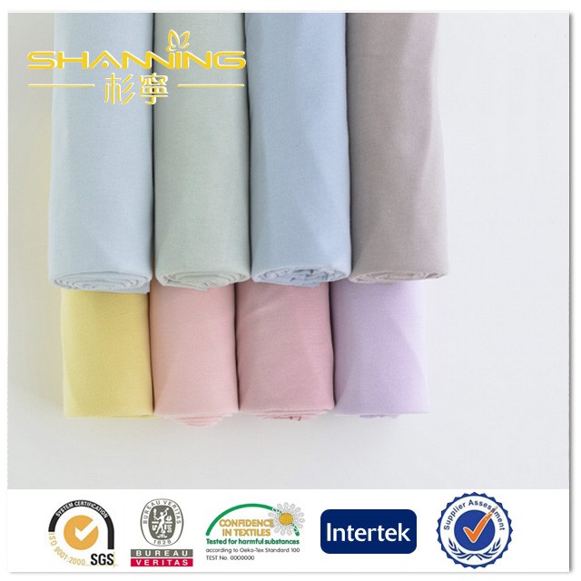 Supply Bio-Wash Cotton Lycra Solid Dyed Knitting Jersey Fabric For