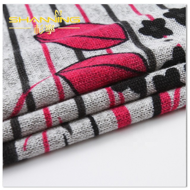 Polyester Viscose Elastane Knitted Pigment All Over Print Single Jersey Fabric
