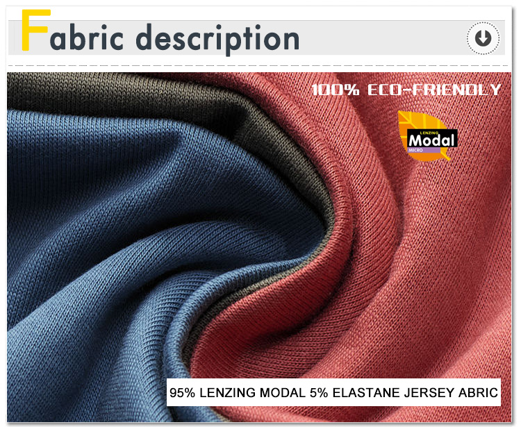 Supply 95% Micro Modal 5% Elastane Solid Dyed Knit Jersey Garment