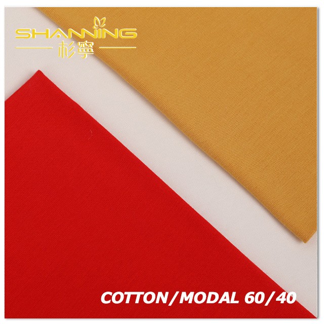 60% Cotone 40% Lenzing Modal Reactive Dye Single Jersey Tessuto