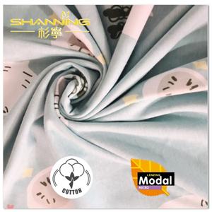 Micro Lenzing Cotton Modal 60/40 Spandex Single Jersey-Stoff mit reaktivem Druck