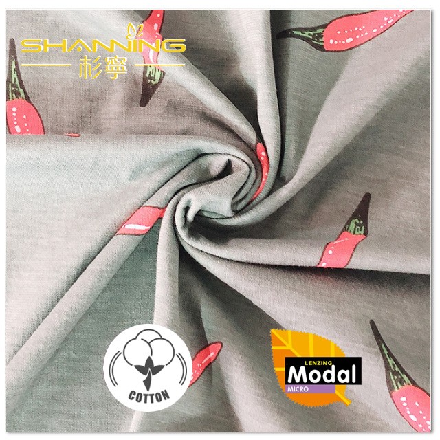 Китай Микро
 Ленцинг
 Хлопок Модал 60/40 Спандекс Реактивная печать Одинарная ткань Джерси, производитель