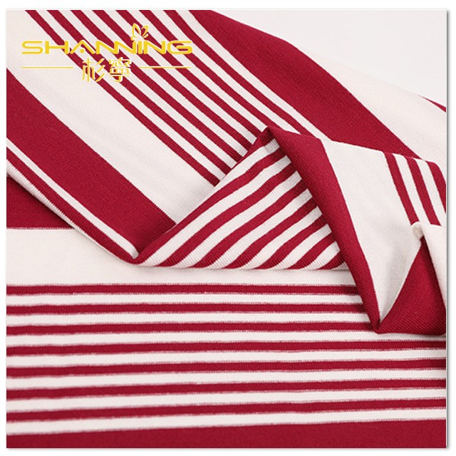 Wholesale Bamboo Lycra Reactive Yarn Dyed Auto Stripe Jersey Fabric