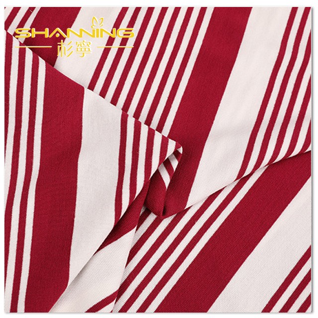 Wholesale Bamboo Lycra Reactive Yarn Dyed Auto Stripe Jersey Fabric