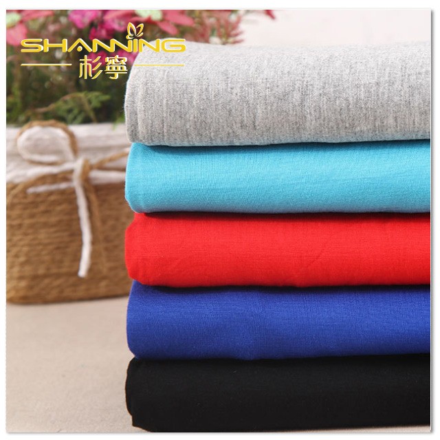 94% Siro Bamboo 6% Elastane Solid Dyed Knitted Single Jersey Fabric