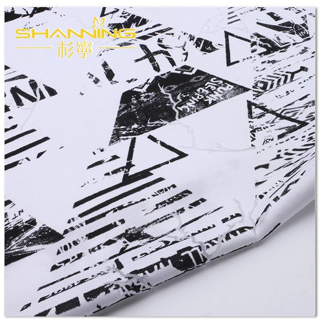 Bamboo Polyester Elastane Pigment Printed Single Jersey Fabric