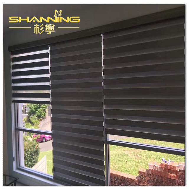 Modern home window shade 100% polyester curtain roller zebra blinds sunscreen fabric