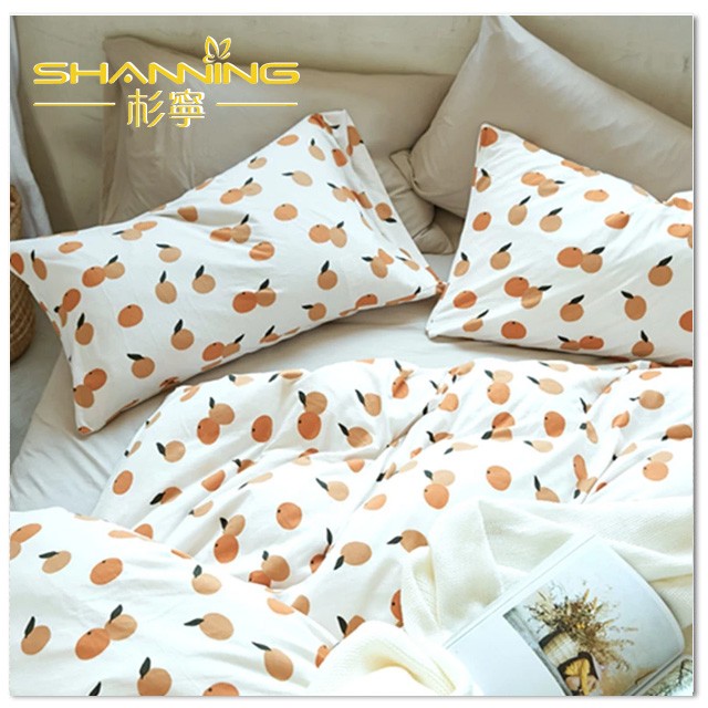 Reactive Printed Pattern 100% Organic Cotton Material Knit fabric 4 PCS Cover Bedding Sheets Set