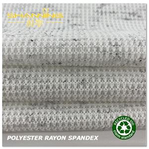 Yumuşak El Hissi Polyester Rayon Spandex Waffle Tüy İpliği Boyalı Örme Kumaş