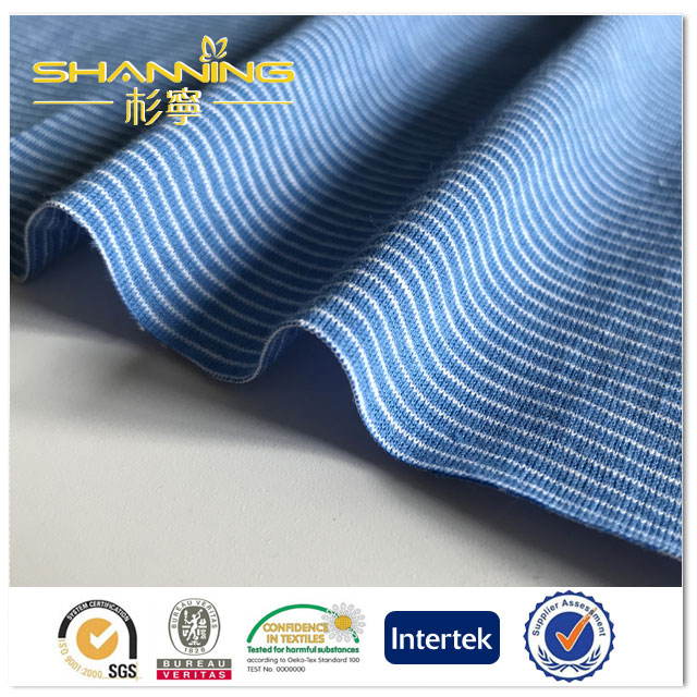 100% Kapas Sikat Dye Dye Stripe Single Jersey Knit