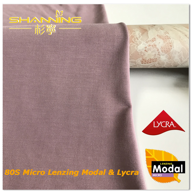 Китай 80S Ленцинг
 Модальный
 Лайкра
 Высококачественное нижнее белье Джерси Трикотаж, производитель