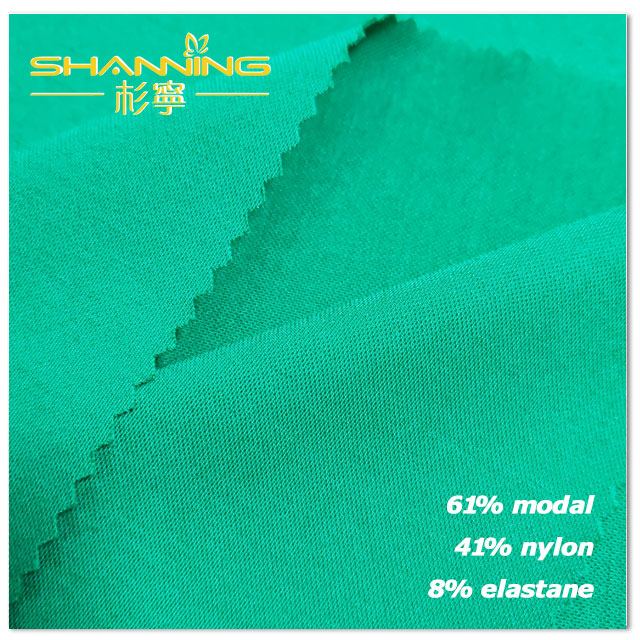 Modal Nylon Elastane Double knit Plain Dyed 200GSM Interlock Fabric