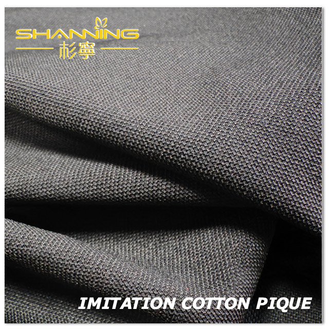 Tissu piqué en tricot simple imitation coton super polyester pour polos