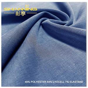 Tejido de buceo lavado a la arena, 49 % poliéster, 44 % tencel, lyocell, 7 % elastano