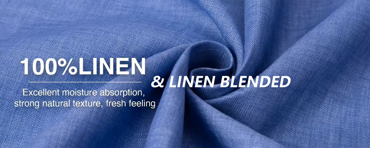 Linen knit and woven fabrics for luxury clothes